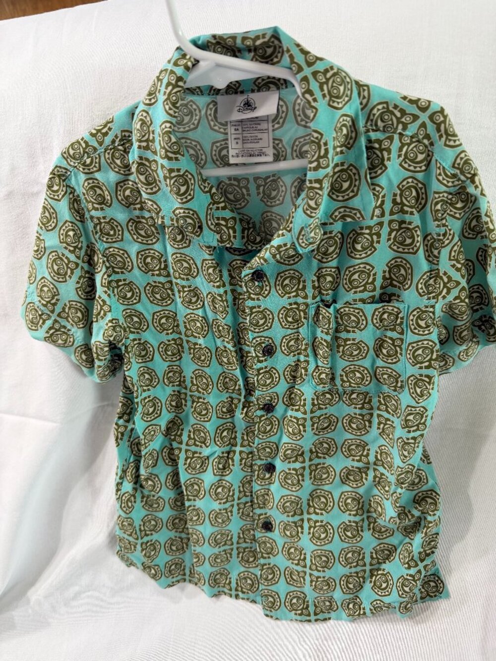 WDW Polynesian Resort Tiki Maui child button-up shirt